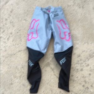Fox 180 Girls Motorcross Black/Grey/Pink Riding Pants Size 10-26